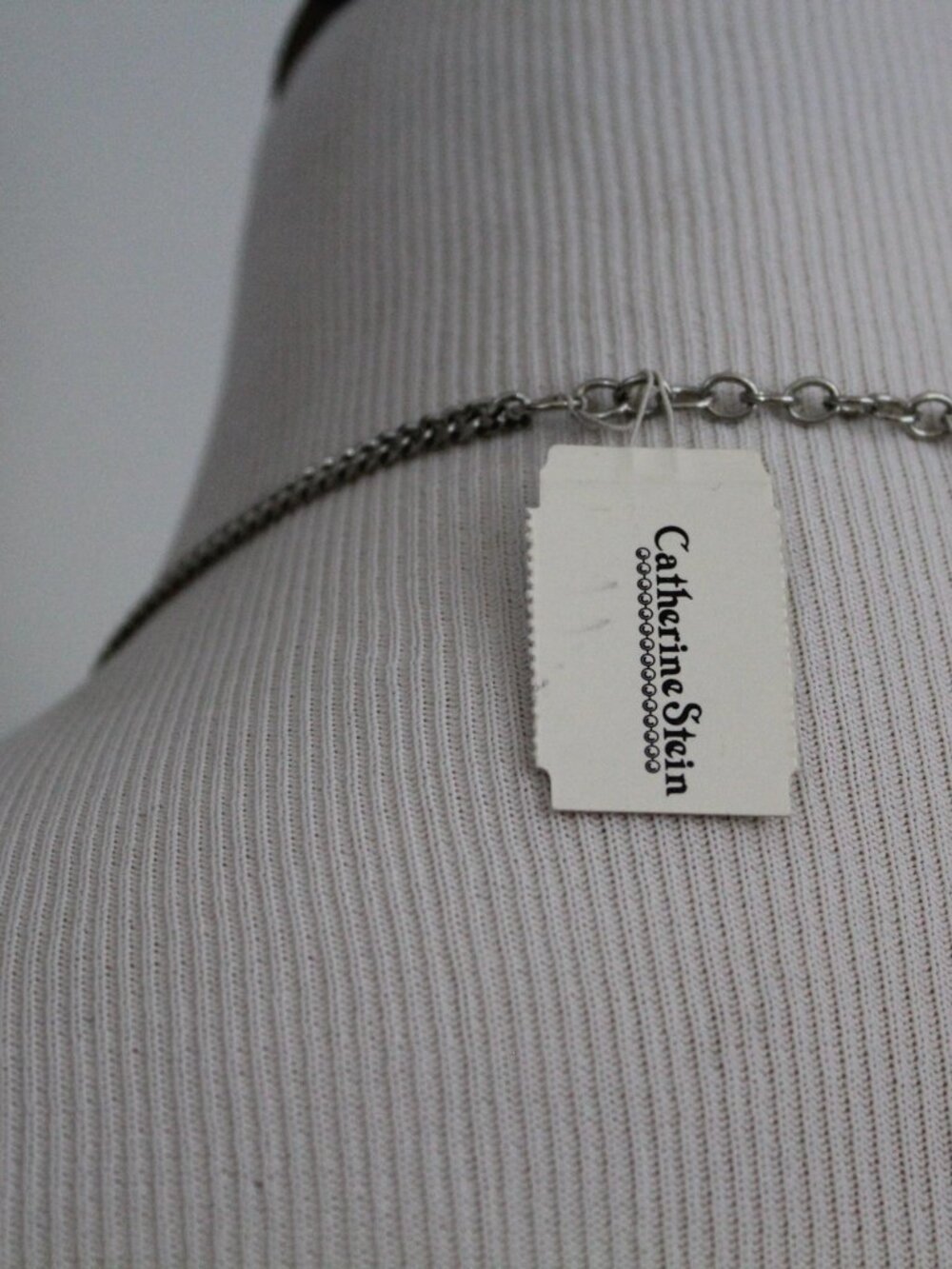 Chunky Silver Layered Chain Statement‎ Bib Necklace Catherine Stein 27” NWT - Picture 6 of 7